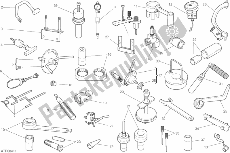 Todas as partes de Ferramentas De Serviço De Oficina, Motor do Ducati Monster 821 Stealth Thailand 2020